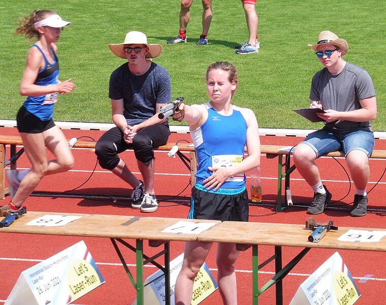 Arina Valaeva bei den Deutschen Meisterschaften 2021 im Laser Run (Foto: R. Schramm)